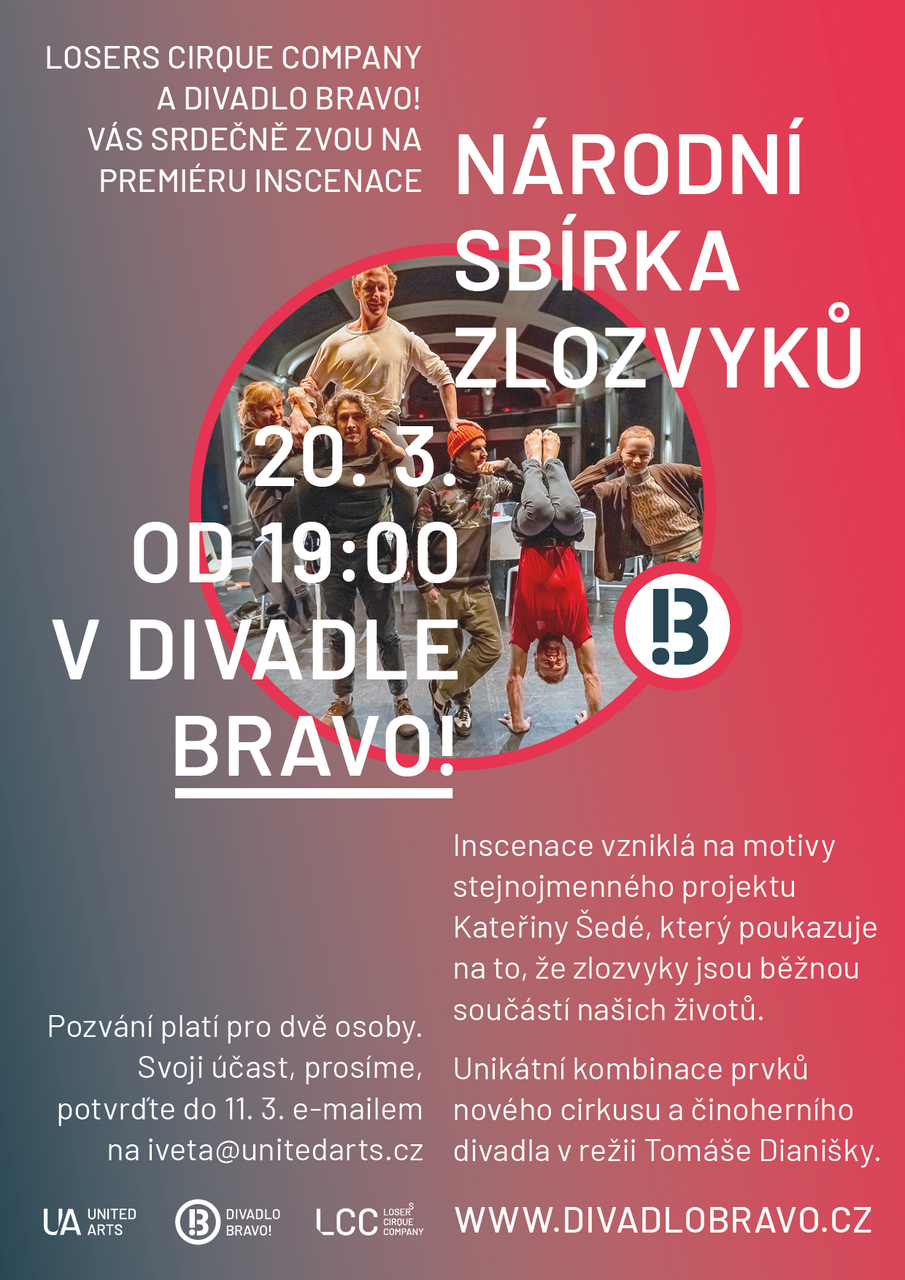 Losers Cirque Company spolu s Tomášem Dianiškou uvedou inscenaci na téma zlozvyků 