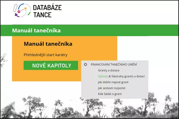 Manuál tanečníka nabízí nově návod na napsání grantu