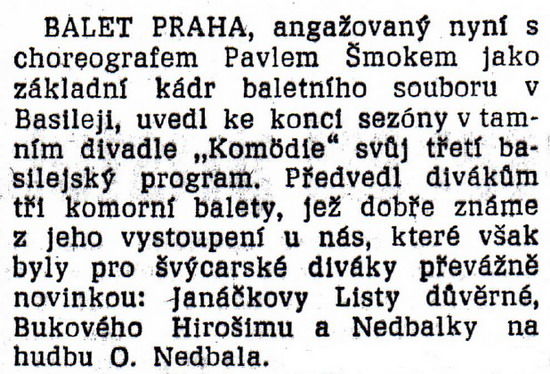 Seriál o Baletu Praha - část čtvrtá