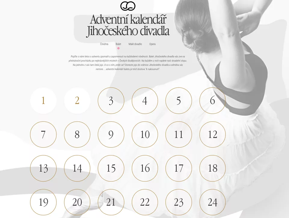 Adventní kalendář Jihočeského divadla a inscenace online