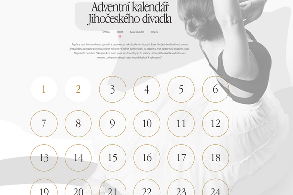 Adventní kalendář Jihočeského divadla a inscenace online
