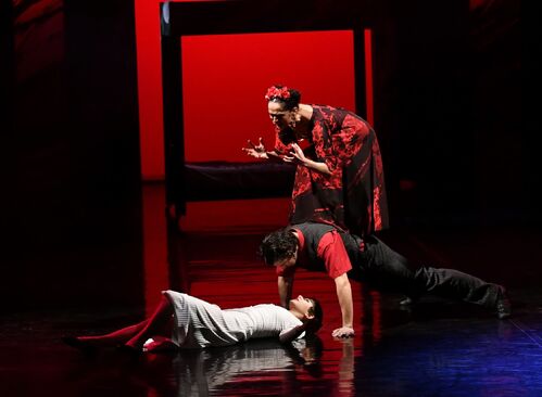 Frida (Frederika Kvačáková, Fernando Velasco Verni, Elena Mazanová). Foto: Petr Berounský.