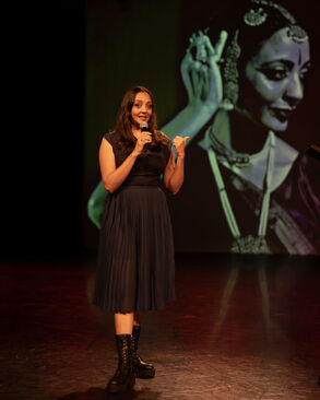 50th Anniversary Celebration event. Seeta Patel, Artistic Director. Photo credit: Andrej Uspenski.