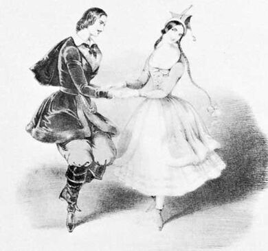 Jules Perrot, Carlotta Grisi. Litografie: J. Brandard