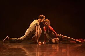 Místo na zemi. V kleci. Bohemia balet. Luisa Brychcínová a Matěj Šimůnek. Foto Ivo Dankovič. 