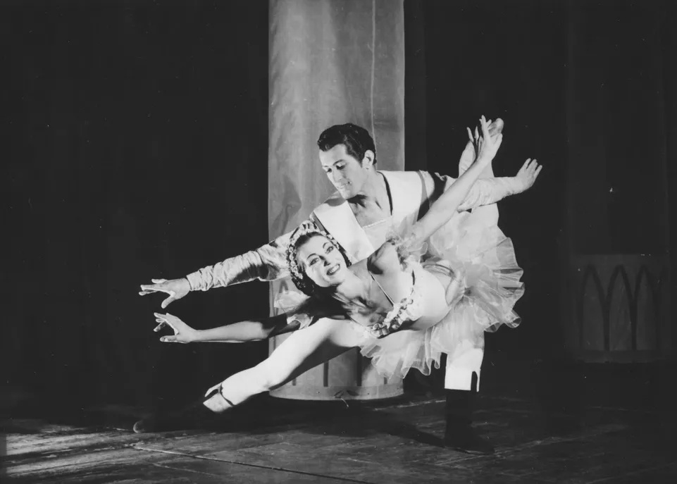 Spící krasavice, 1964. Věra Vágnerová a L. Kotzian. Foto: R. Sedláček. 