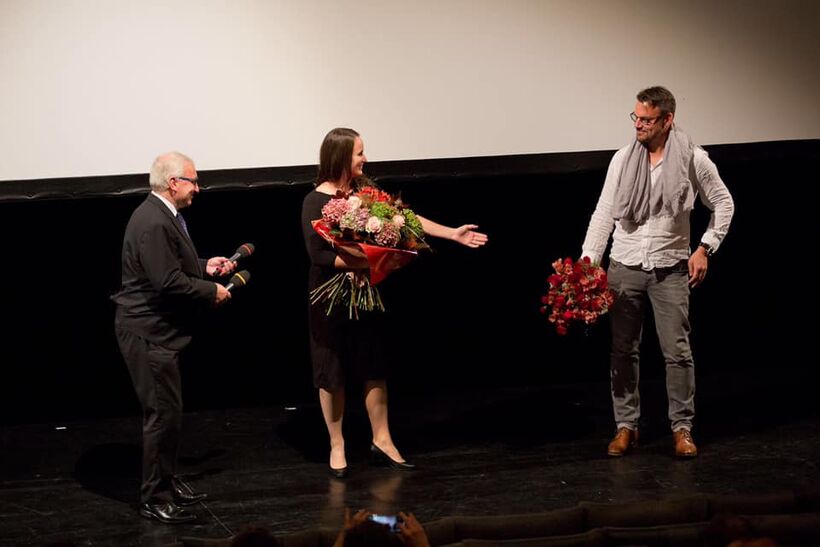 Olga Malířová Špátová a Pavel Černoch po promítání dokumentu Pavel Černoch - Enfant terrible opery. Foto: Archiv festivalu Zlatá Praha.