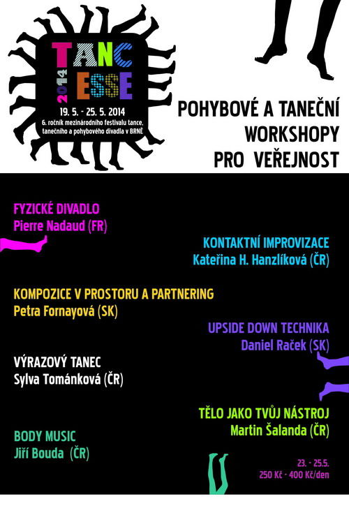 Mezinárodní festival tance, tanečního a pohybového divadla Tancesse 2014 v květnu v Brně