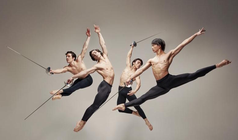 Stefano Pietragalla (Athos), Sergio Méndez Romero (Aramis), Rei Masatomi (Porthos), Koki Nishioka (D´Artagnan), Foto: Pavel Hejný