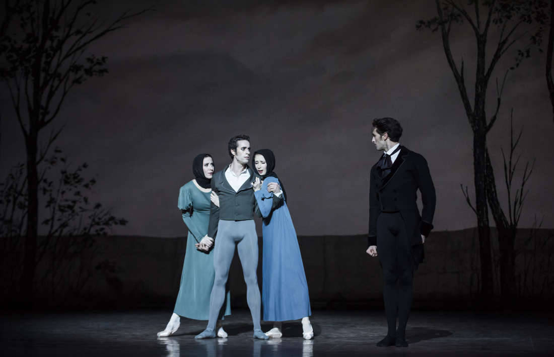 Oněgin (Ludmila Pagliero, Mathias Heymann, Myriam Ould-Braham, Mathieu Ganio). Foto J. Benhamou